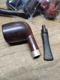 Vtg Irwin's London Made 9436 Billiard Saddle Stem Metal Ring Tobacco Pipe