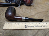 Vtg Irwin's London Made 9436 Billiard Saddle Stem Metal Ring Tobacco Pipe