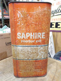 Vtg Saphire 2 US Gallons Non Detergent Motor Oil Can Gulf Oil Corporation Texas