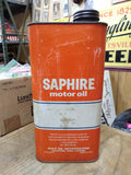Vtg Saphire 2 US Gallons Non Detergent Motor Oil Can Gulf Oil Corporation Texas