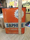 Vtg Saphire 2 US Gallons Non Detergent Motor Oil Can Gulf Oil Corporation Texas