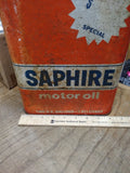 Vtg Saphire 2 US Gallons Non Detergent Motor Oil Can Gulf Oil Corporation Texas