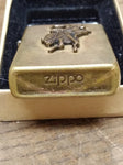 Vtg 1994 ZIPPO Solid Brass Marlboro Country Store Bronco Cigarette Lighter w/Box
