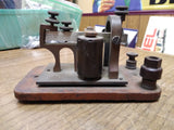 Vtg W.U. Tel. Co Bunnell Tel. & Elec. Co. N.Y. USA Telegraph Sounder Wood Base