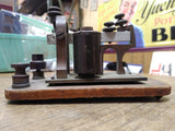 Vtg W.U. Tel. Co Bunnell Tel. & Elec. Co. N.Y. USA Telegraph Sounder Wood Base