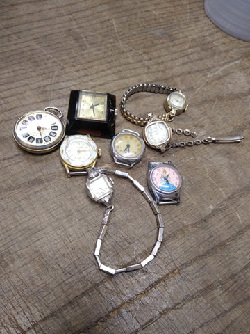 Vtg 8 Pc. Ladies Watch Repair Lot Croton Medana Benrus American Heritage Lunox