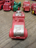 Vtg Auburn Toy Red Silver Rubber Car No 2 Roadster Yellow Wheels 4 Inches USA #1