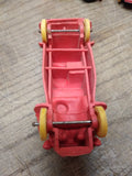 Vtg Auburn Toy Red Silver Rubber Car No 2 Roadster Yellow Wheels 4 Inches USA #1