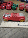 Vtg Auburn Toy Red Silver Rubber Car No 2 Roadster Yellow Wheels 4 Inches USA #1