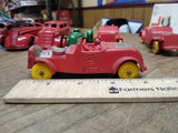 Vtg Auburn Toy Red Silver Rubber Car No 2 Roadster Yellow Wheels 4 Inches USA #2