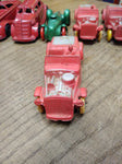 Vtg Auburn Toy Red Silver Rubber Car No 8 Roadster Yellow Wheels 4 Inches USA