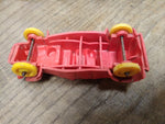 Vtg Auburn Toy Red Silver Rubber Car No 8 Roadster Yellow Wheels 4 Inches USA