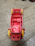 Vtg Auburn Toy Red Silver Rubber Car No 8 Roadster Yellow Wheels 4 Inches USA