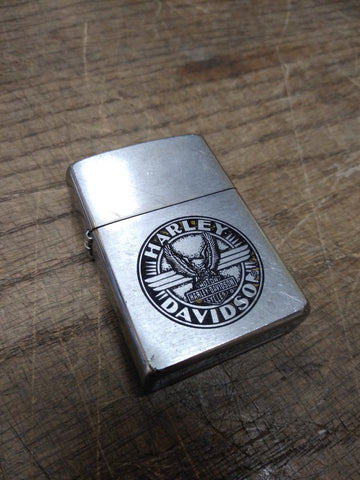 Vtg 2003 ZIPPO Harley Davidson Brushed Chrome Cigarette Lighter
