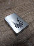 Vtg 2008 ZIPPO Harley Davidson Brushed Chrome Black Flames Cigarette Lighter