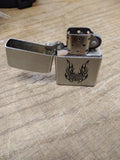 Vtg 2008 ZIPPO Harley Davidson Brushed Chrome Black Flames Cigarette Lighter