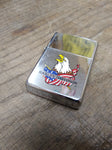 Vtg 1991 ZIPPO Harley Davidson Polished Chrome Flag & Eagle Cigarette Lighter