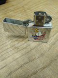Vtg 1991 ZIPPO Harley Davidson Polished Chrome Flag & Eagle Cigarette Lighter