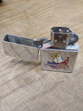 Vtg 1991 ZIPPO Harley Davidson Polished Chrome Flag & Eagle Cigarette Lighter