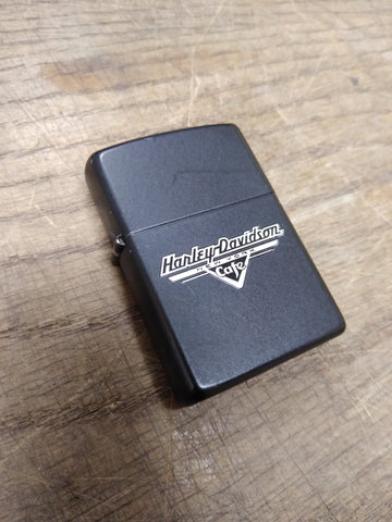 Vtg 2000 ZIPPO Harley Davidson New York Cafe Matt Black Cigarette Lighter