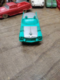 Vtg Auburn Rubber Toy Car Convertible Green and Silver Yellow Wheels Good Shape