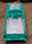 Vtg Auburn Rubber Toy Car Convertible Green and Silver Yellow Wheels Good Shape