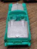 Vtg Auburn Rubber Toy Car Convertible Green and Silver Yellow Wheels Good Shape