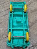 Vtg Auburn Rubber Toy Car Convertible Green and Silver Yellow Wheels Good Shape
