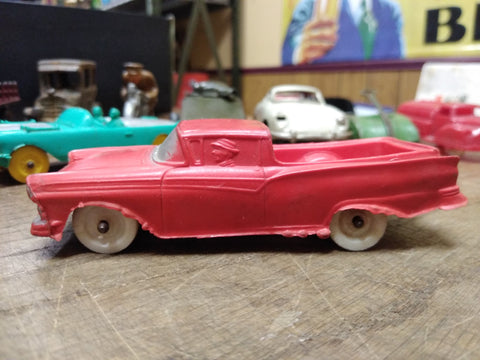 Vtg Auburn? Sun? Rubber Toy Red 1957 Ford Ranchero 5" Collectible