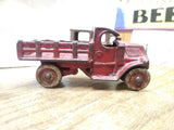 Vtg Antique Arcade AC Williams Mack C Cab Red Cast Iron Stake Truck Steel Wheel