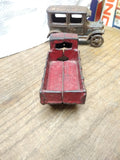 Vtg Antique Arcade AC Williams Mack C Cab Red Cast Iron Stake Truck Steel Wheel