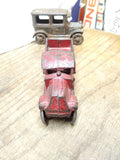 Vtg Antique Arcade AC Williams Mack C Cab Red Cast Iron Stake Truck Steel Wheel