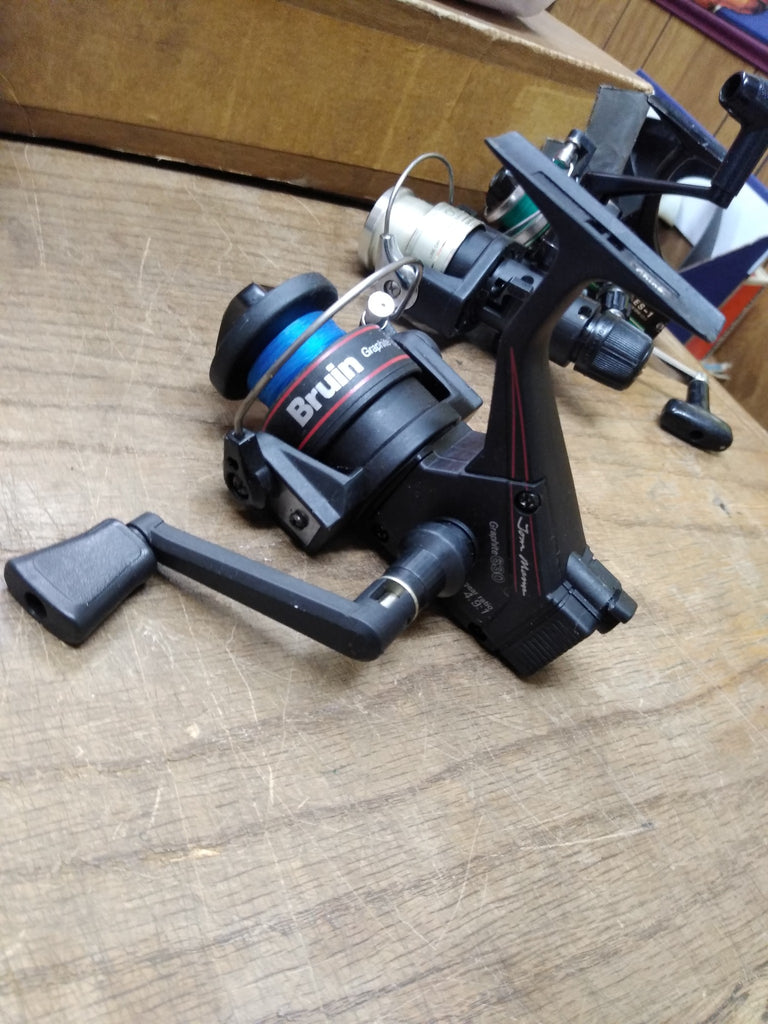 Vtg Bruin 630 Tom Mann Graphite Open Face Spinning Reel Geer Ratio 4.9 –