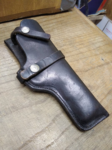 Vtg Bucheimer Black Hard Leather #39 Right Handed Pistol Holster 38 Cal.?