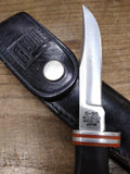 Vtg Jet Aer Corp G96 No 900 Fixed 4" Blade Knife Original Leather Sheath Japan