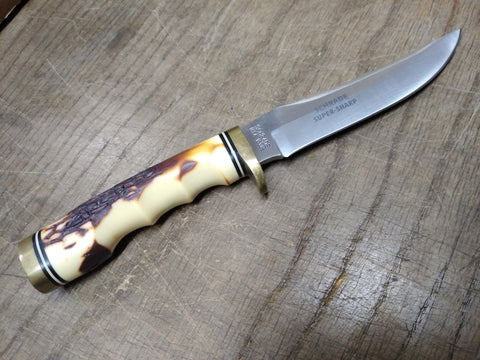 Vtg Schrade Super Sharp Uncle Henry 153UH Fixed 5" Blade Knife Great Shape!