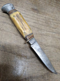 Vtg W. Bingham Fixed Blade Hunting Knife Stag Handle 3.25" Blade Germany Nice!