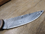 Vtg Custom Made Damascus Steel 4' Locking Blade Folding Pocket Knife 4.5" Handle