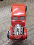 Vtg Saunders Plastic Friction Toy #5 Red Roadster Race Car Hot Rod 7.5" 1950's!