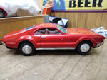 Vtg Bandai Battery Operated Tin Toy Red Toronado Bump N Go Car Works Great Minty
