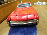 Vtg Bandai Battery Operated Tin Toy Red Toronado Bump N Go Car Works Great Minty