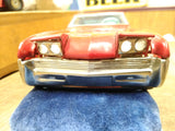 Vtg Bandai Battery Operated Tin Toy Red Toronado Bump N Go Car Works Great Minty