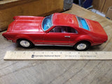 Vtg Bandai Battery Operated Tin Toy Red Toronado Bump N Go Car Works Great Minty