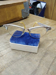 Vtg Women's Art Craft Cats Eye Glasses 12K GF Aluminum Frame Flower Etch Design!