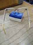 Vtg Women's Art Craft Cats Eye Glasses 12K GF Aluminum Frame Flower Etch Design!