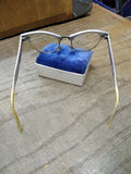 Vtg Women's Art Craft Cats Eye Glasses 12K GF Aluminum Frame Flower Etch Design!
