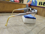 Vtg Women's Art Craft Cats Eye Glasses 12K GF Aluminum Frame Flower Etch Design!