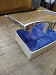 Vtg Women's Art Craft Cats Eye Glasses 12K GF Aluminum Frame Flower Etch Design!