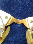 Vtg Women's Art Craft Cats Eye Glasses 12K GF Aluminum Frame Flower Etch Design!