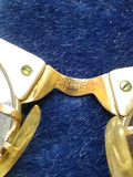 Vtg Women's Art Craft Cats Eye Glasses 12K GF Aluminum Frame Flower Etch Design!